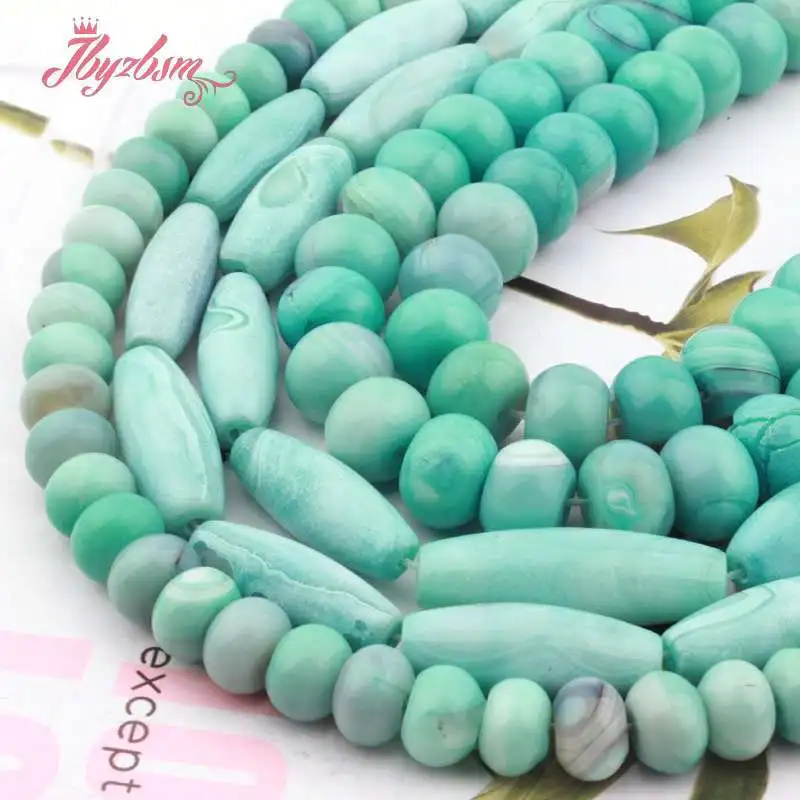 Natural Turquoise Agate Stone Beads DIY Necklace Bracelet Spacer Loose Strand 15\