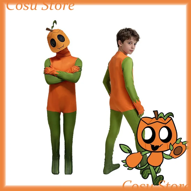 

Pumpkin Cosplay Costume Pumpkin Tight Jumpsuit with Mask for Party Halloween Role Paly Stage Performance Costume