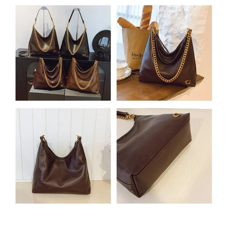 حقيبة كتف نسائية عصرية جديدة لعام 2025 مصنوعة من الجلد الناعم ونمط كاجوال عتيق وشعري ومتين ​   سي سي جي