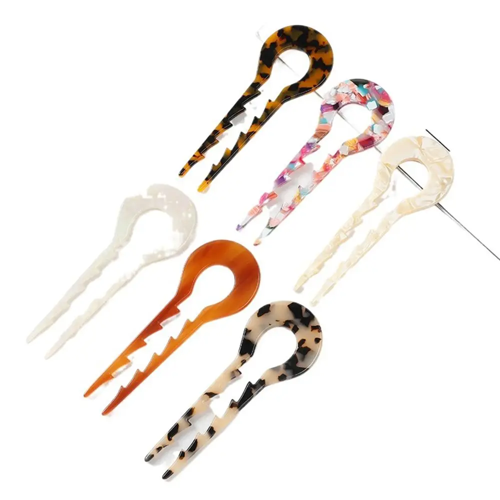 

Trendy Fashion Elegant Gift Hair Clip Acetic Acid For Women Headwear U Shaped Hairpin Hair Accessories Hair Stick Hair Fork