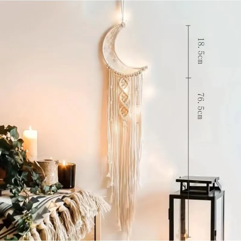 For Home Wall Hanging Decoration Artificial Woven Cotton Rope Tapestry with Fringe Soft Decor Collection Wholesale