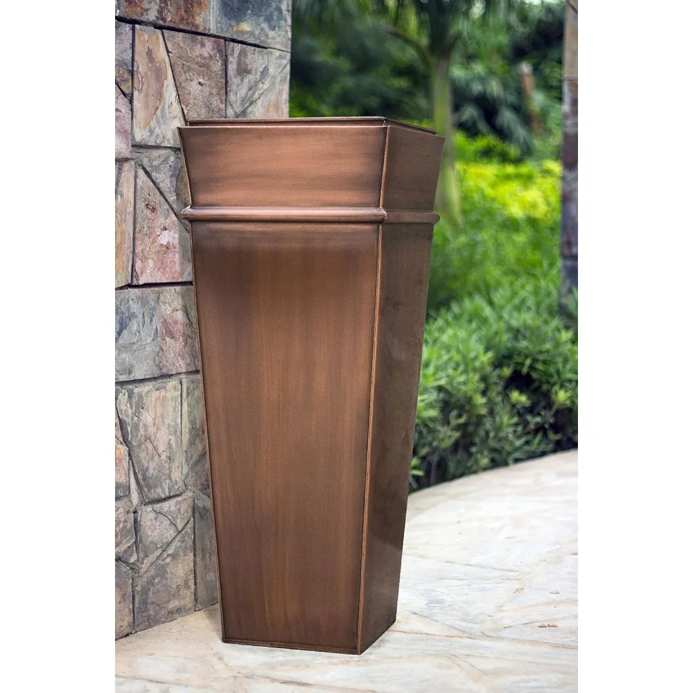 Tall Planter Large Copper Flower Pot Outdoor Indoor Patio