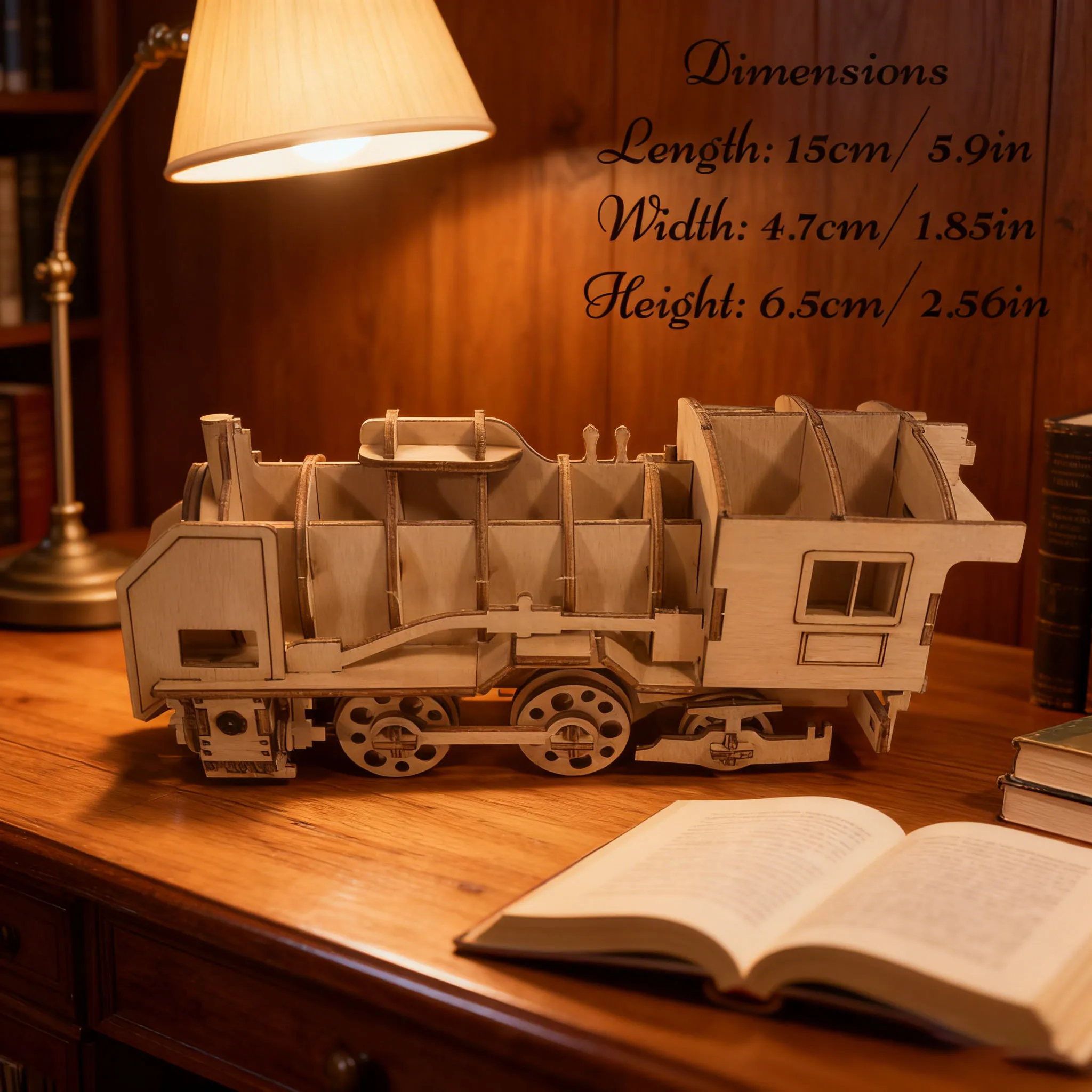 ตัวต่อ 3 มิติ รถไฟเล็กๆ ชุดประกอบโมเดล DIY สนุกสนาน ชุดประกอบบล็อกไม้ ของขวัญวันเกิด ของขวัญวันวาเลนไทน์