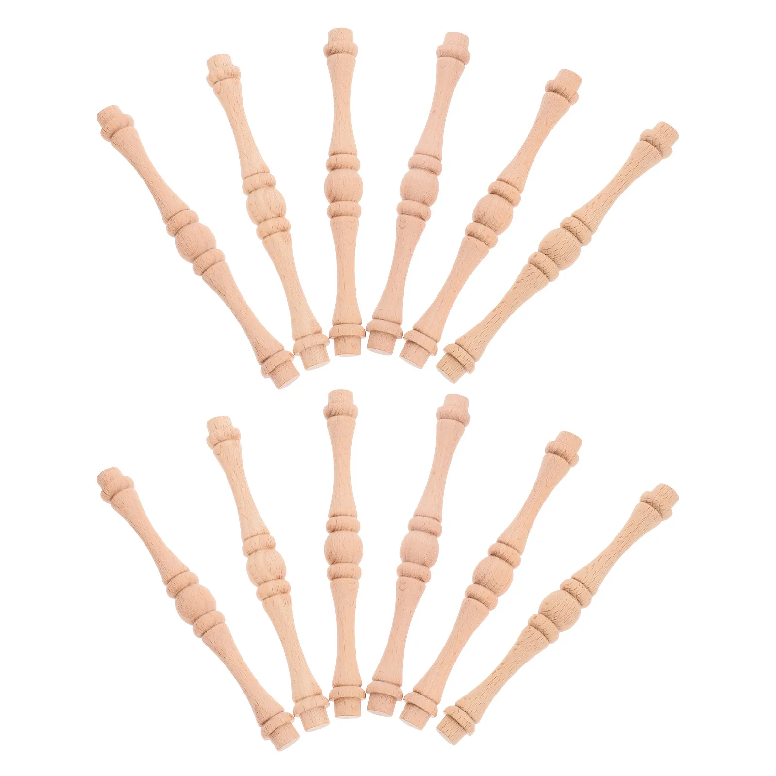 25Pcs Wooden Baluster Spindles Solid Wood Unfinished Home Stair Railing Furniture Cabinet Wardrobe Repair Decoration