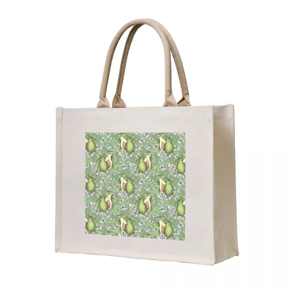 

Blooming Avocados Sage Tote Bag the tote bag shopper bag women Beach Canvas for women