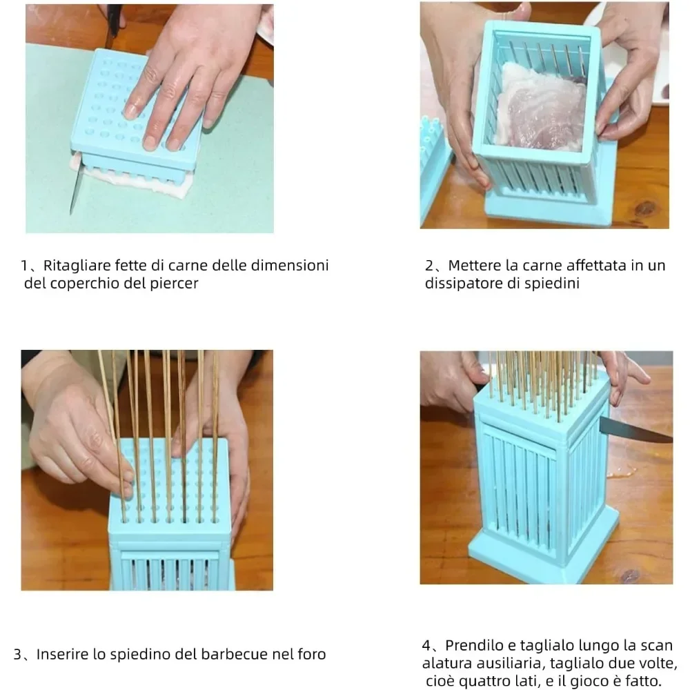 

BBQ Skewers Tool for Outdoor Kitchen Meat Skewers Machine, 49 Holes Skewers Machine Kebab Making Box