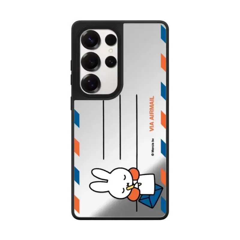 Kawaii Miffy Phone Case Cute Cartoon Design MagSafe S25ultra S24 S23 Mirror Surface Anti-drop Protection Case view 4