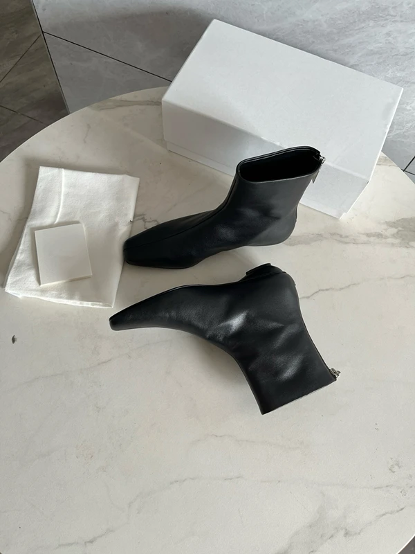 Withered 2024 jesienne minimalistyczne botki w stylu retro damskie kwadratowe Toe Chelsea Boots modne damskie eleganckie prawdziwej skóry