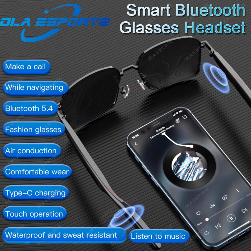 

2In1 Glasses New Smart Wireless Bluetooth Glasses Listen to Music Answer the Phone Men and Women Fashion Anti-blue Light Glasse