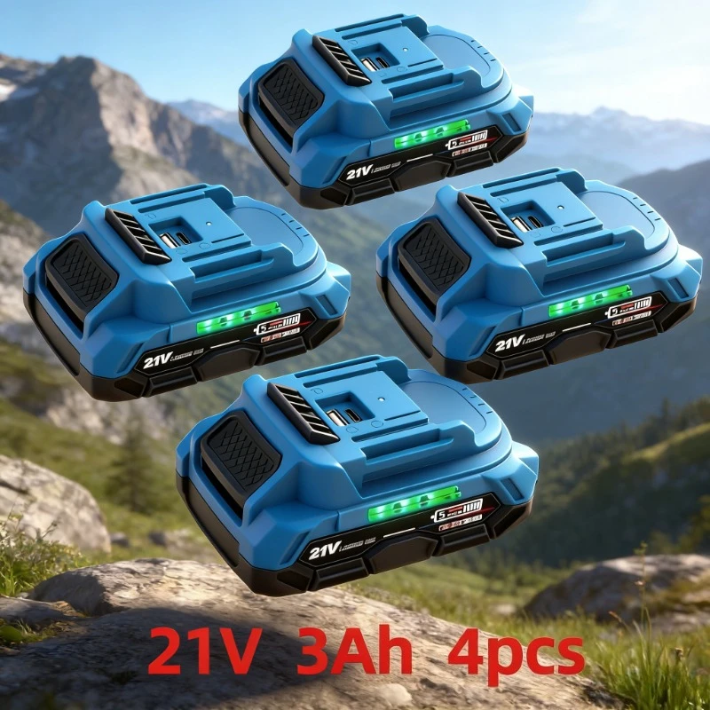 

2026 New Rechargeable Lithium ion Battery 4.0AH 6.0AH Power Tools Battery Led indicator batteries For Makita 18V 21V Battery 1 R