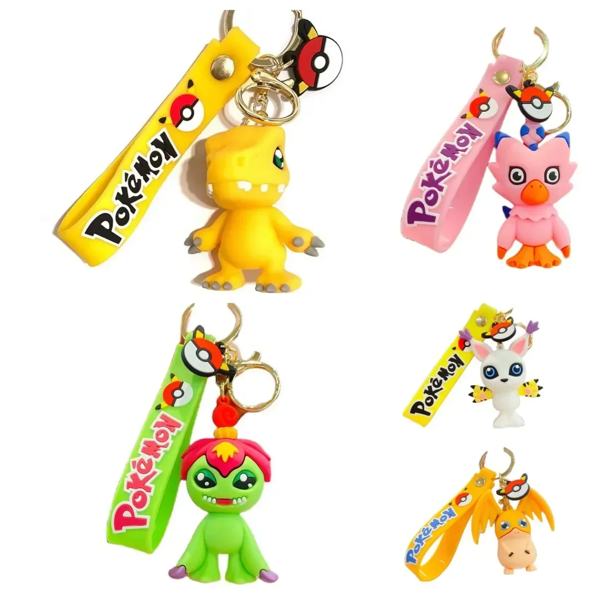 Digimon Adventure Anime Figure Agumon Tailmon Palmon PVC Keychain Bag Keyring Ornament Accessories Children\'s Toys Birthday Gift