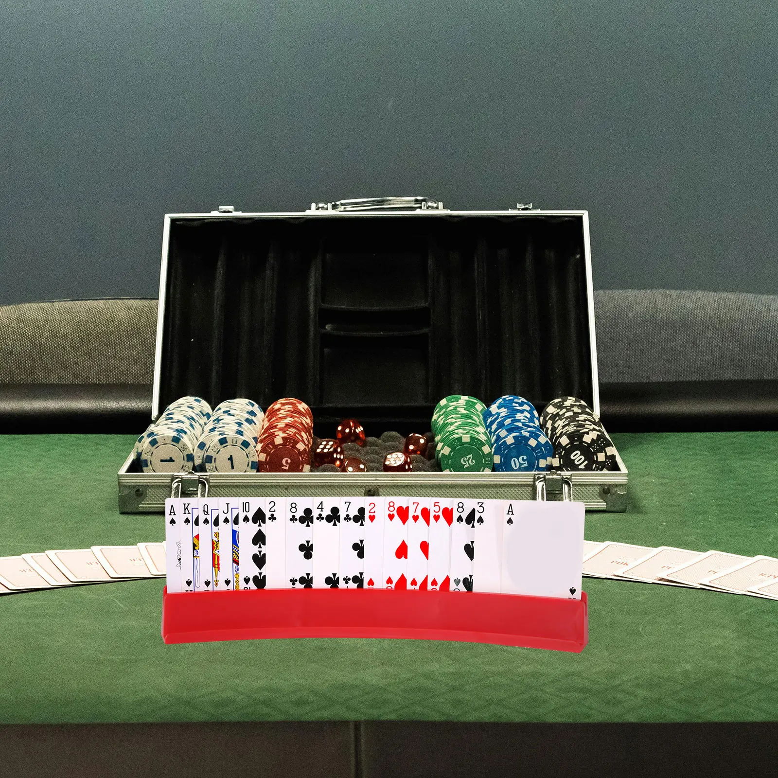 

Multifunctional Domino Playing Card Holder Rack Storage Base Organizer Stand For Mexican Train Games Kids Adults Desktop