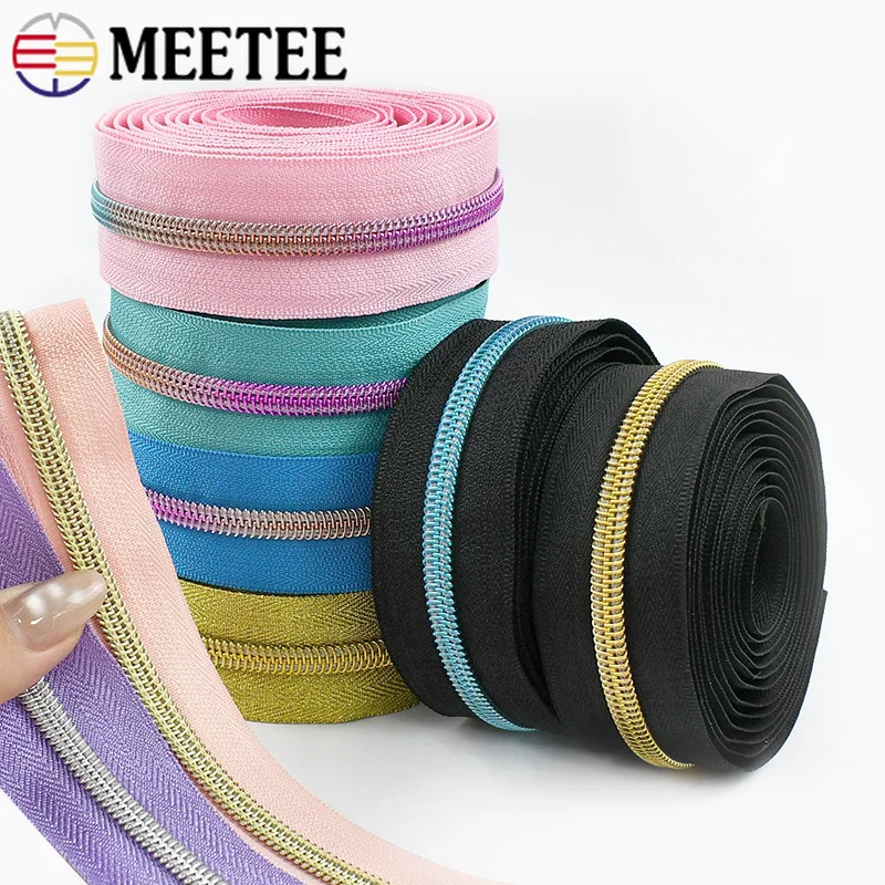 

5/10/20M 5# Nylon Zipper Tape Plastic Coil Zip for Bag Sealing Zips Clothing Decoration Zippers Repair Kit DIY Sewing Accessory