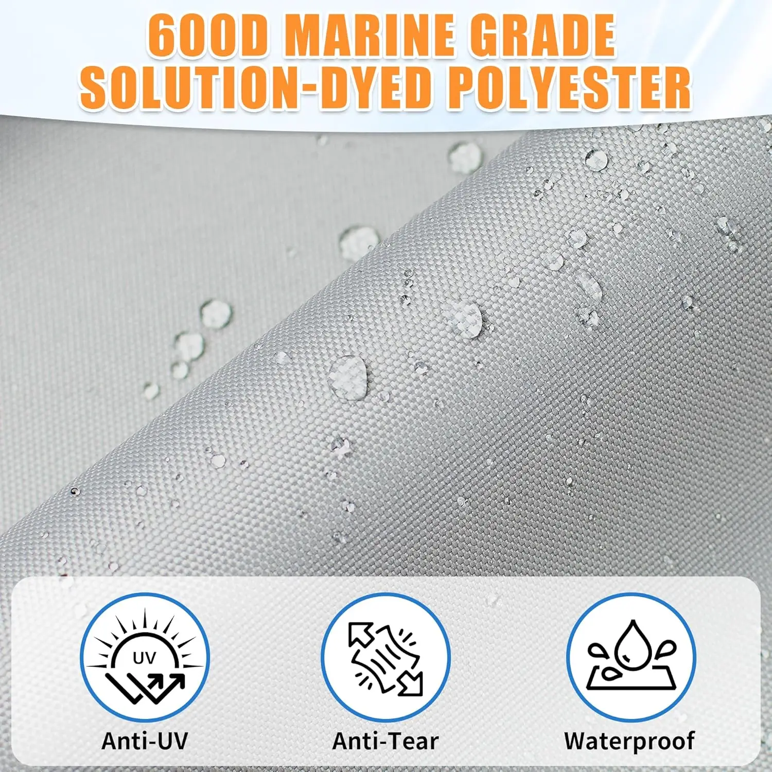 T-Top Boat Cover, 600D Heavy Duty Marine Grade Waterproof Tear Resistant Boat Cover for Center Console Boat with T TOP Roof,Fits