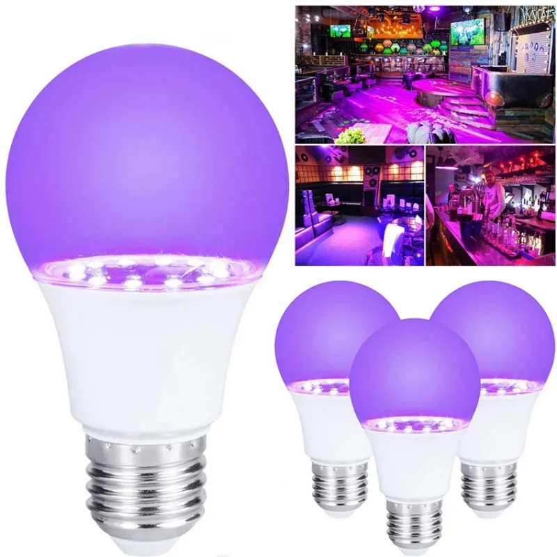 LED Lights Bulbs 9W Blacklight E27 Led Bulb UV Light Party Body Paint Fluorescent LED Lights For Disco Party Bar Decor Lights