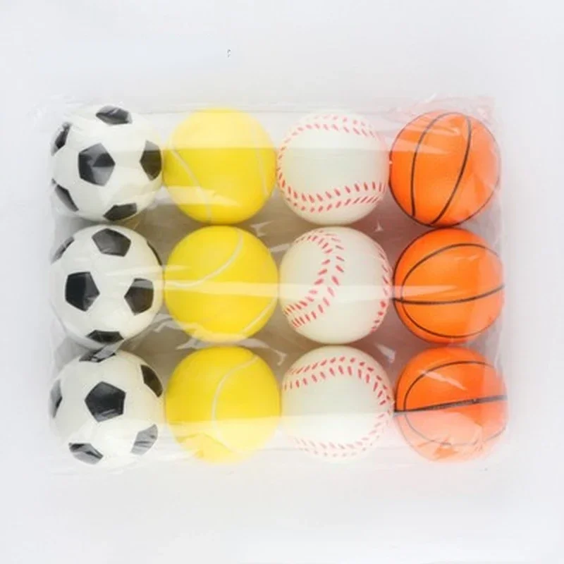 6.3cm Squeeze Ball Toy Football Basketball Soft Foam Sponge Anti stress Baseball Tennis Toys for Kids Children