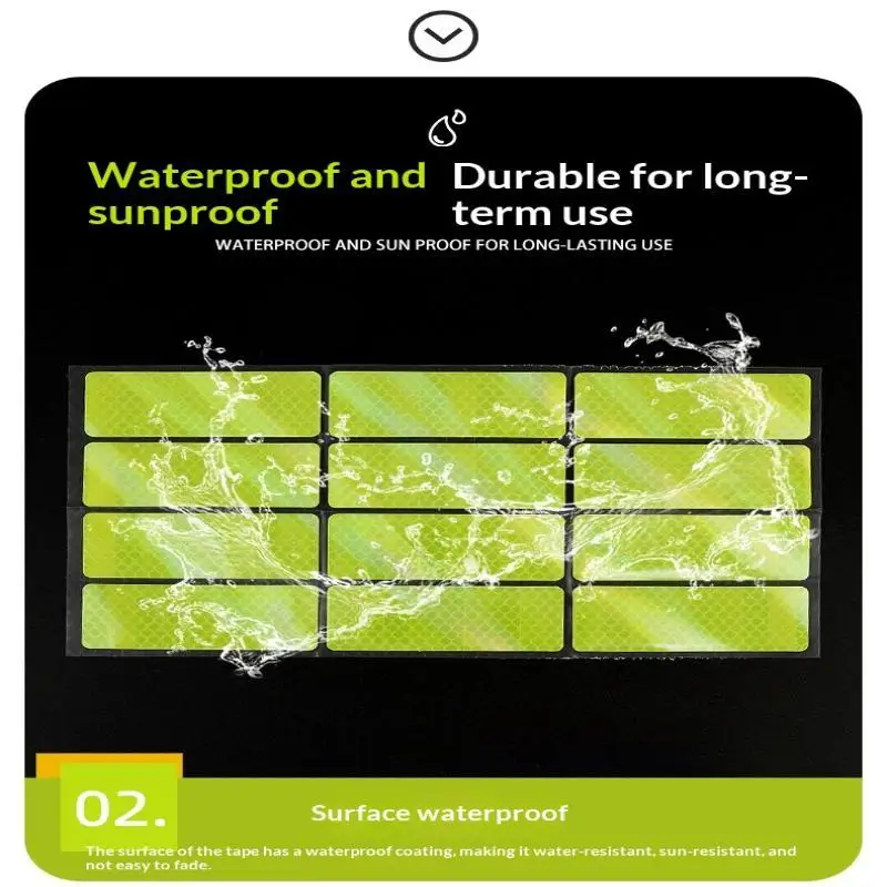 Sicherheitswarnung, reflektierende Aufkleberstreifen für Helme, wasserdicht, hohe Sichtbarkeit, 10–10 Stück, für den Nachtweg mit dem Roller – Detail 8