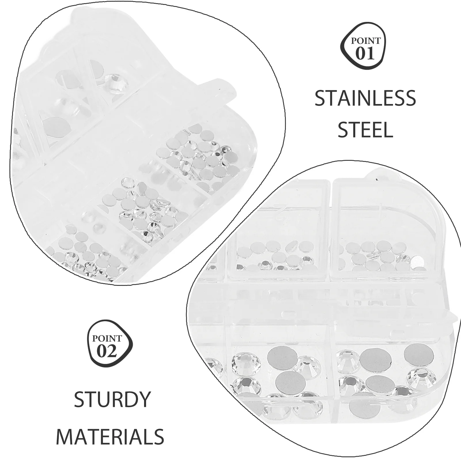 1Set Waterboor Boxed Nail Art Strass Luxe Decoratieve Manicure Bedels voor DIY Nagelontwerp Elegante Glanzende Accessoires