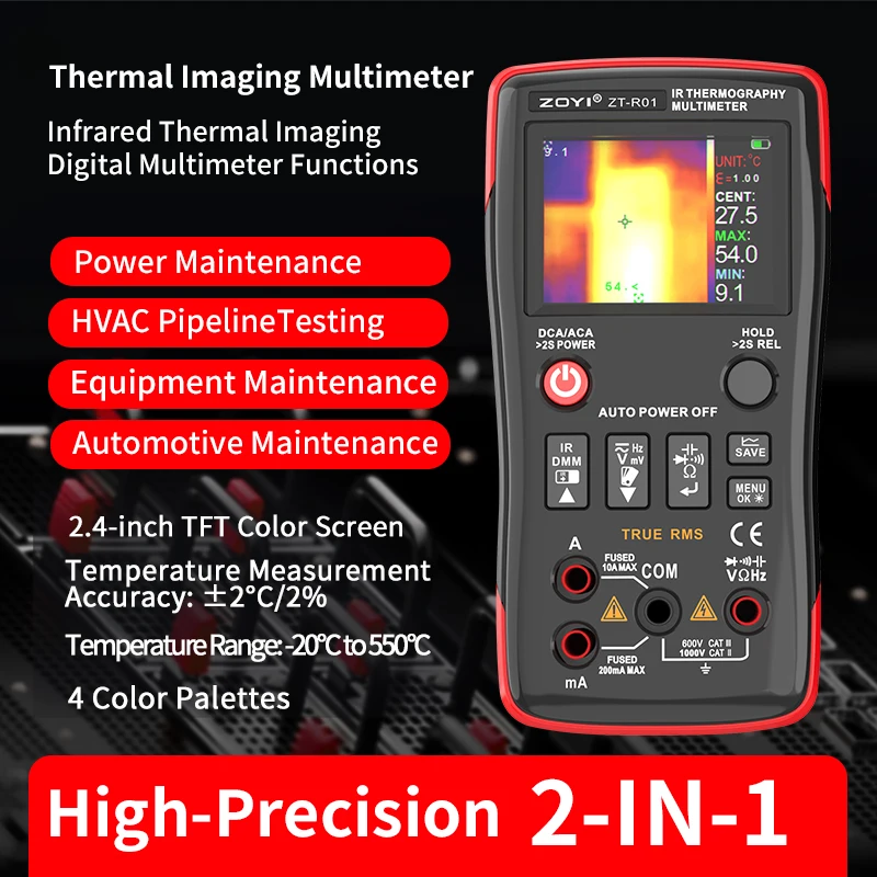 

ZOYI ZTR01 32*32 Thermal Imager -20~550℃ Temperature Tracking Photo and Video Thermal Imager Electrical HVAC Inspection
