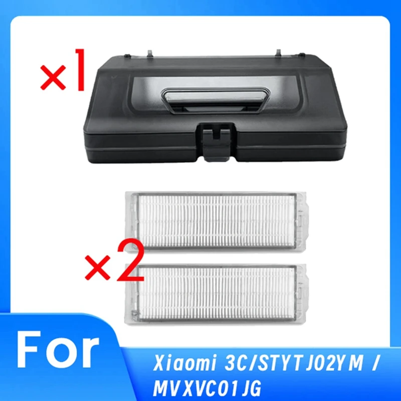 A86I-2 في 1 صندوق غبار خزان المياه مع 2 فلتر لجزء المكنسة الكهربائية الروبوتية Xiaomi 3C/STYTJ02YM /MVXVC01-JG