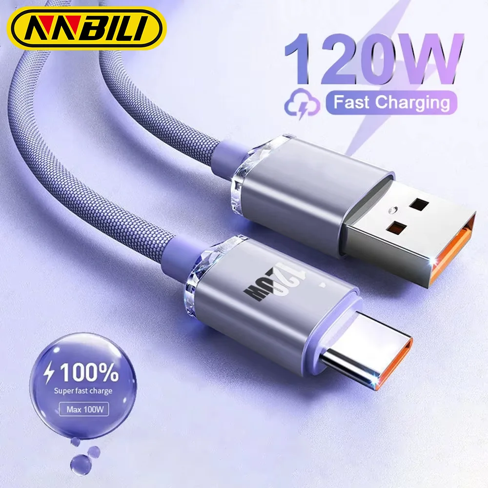 NNBILI 6A USB-auf-Typ-C-Kabel für Huawei Xiaomi 120W Schnellladegerät USB Typ C Datenkabel Quick Charge für Samsung Oneplus