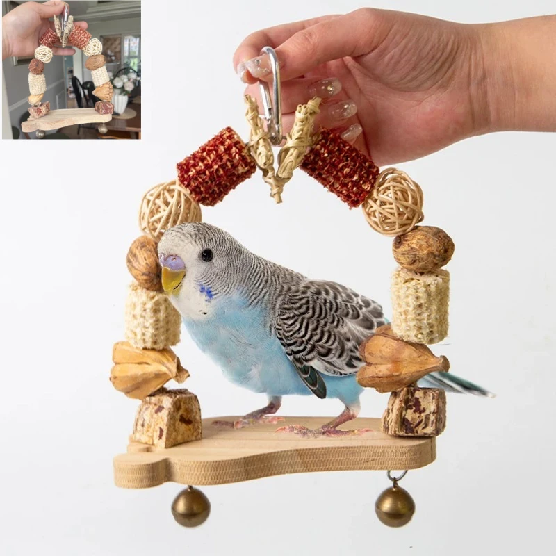

New Random Color Parrot Chew Toy Corn Cob Nuts for Birds Parrot Lovebirds Swing Biting Relief Toys Hanging Bird Cage Accessories
