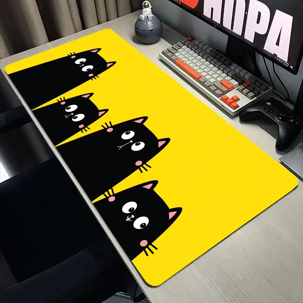 

Коврик для мыши с рисунком Hello Cats, большой коврик для компьютерной офисной игровой настольный коврик XXL, резиновый противоскользящий коврик для игровой клавиатуры, длинные настольные коврики
