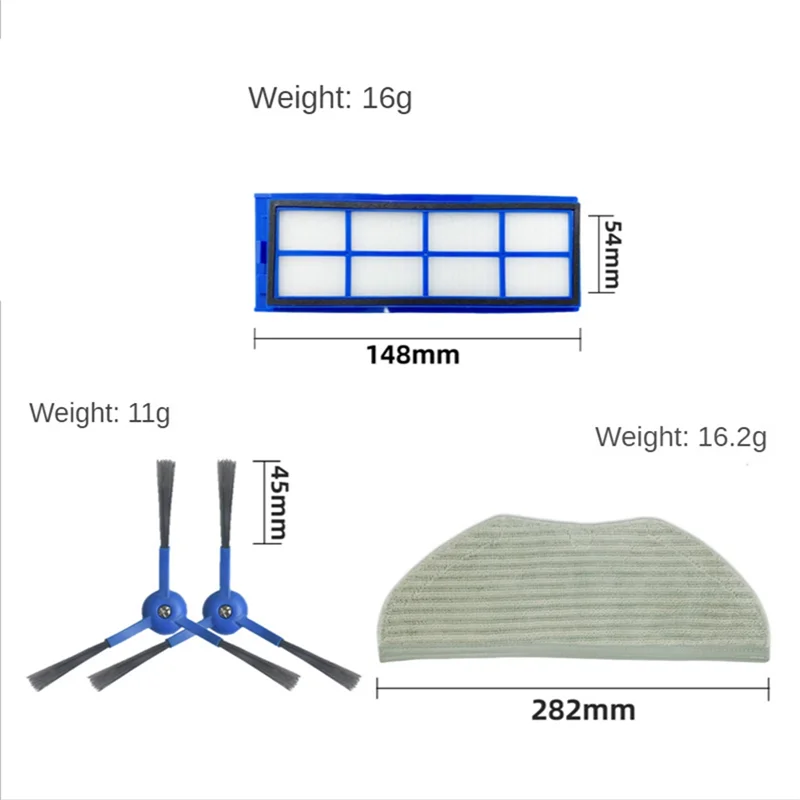 Robô Aspirador Acessórios De Substituição, Filtro De Escova Lateral, Mop Pano, Escova De Limpeza, Robovac L70