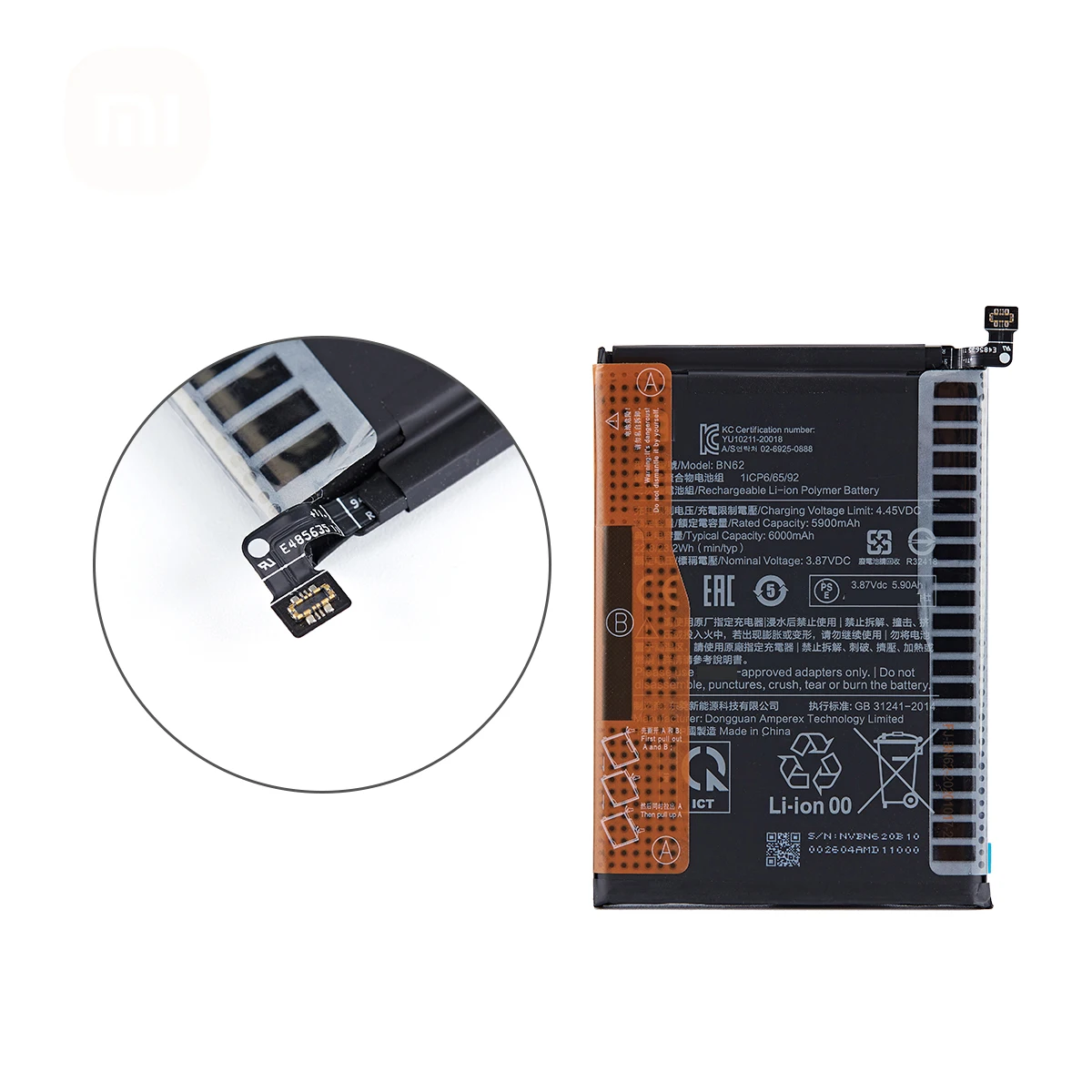 100% Orginal BN62 6000mAh Battery For Xiaomi POCO M3 Redmi Note 9
