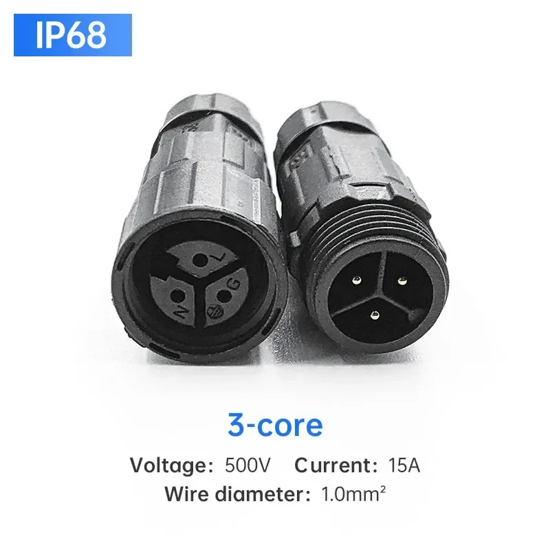 M16 Screw/Welding Connector 2 3 4 5 6 7 8 9 Pin Connector Line Outdoor IP68 Male Female Waterproof Wire Power Aviation Plug