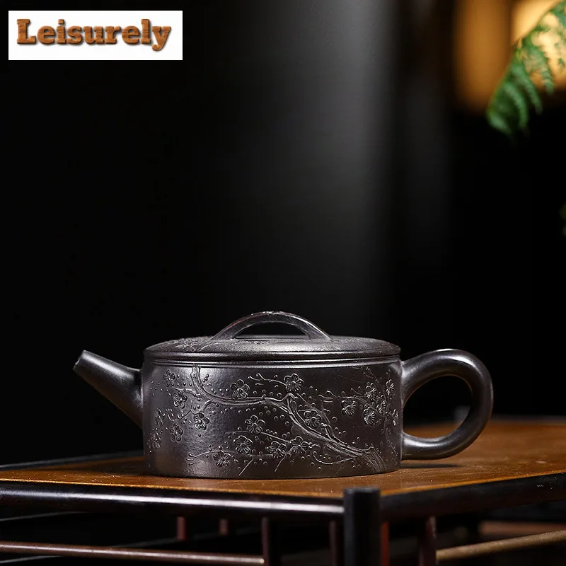 

150ml Aesthetic Yixing Purple Clay Teapot Handmade Pot Raw Ore Dahongpao Reducing Roasting Mud Kettle With Strainer Zisha Teaset