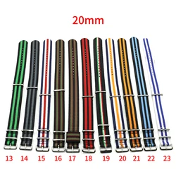 1pc 20mm Nylon Strap Watch Strap Waterproof Watch Band for Nylon Army Sport Watch Accessories Belt