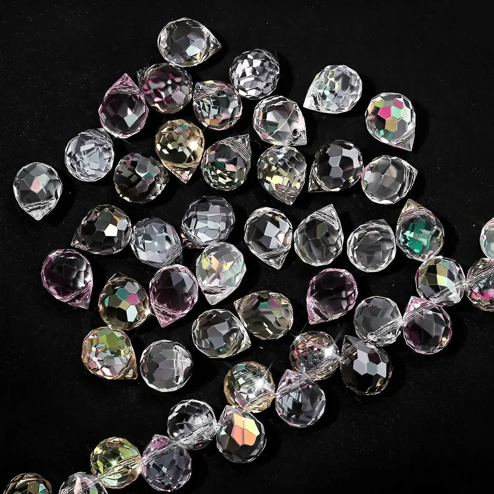 40 pcs of 8x10mm Crystal Glass Loose Prism Beads, Used for Jewelry Making DIY Handicraft Discovery Handmade Accessories image 4