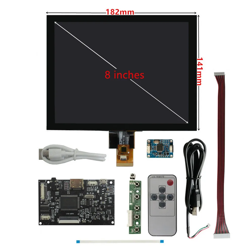 8 Zoll 4:3 IPS Mehrzweck-LCD-Display, Monitor, Treiber, Steuerplatine, Audio-Digitizer, Touchscreen, HDMI-kompatibel