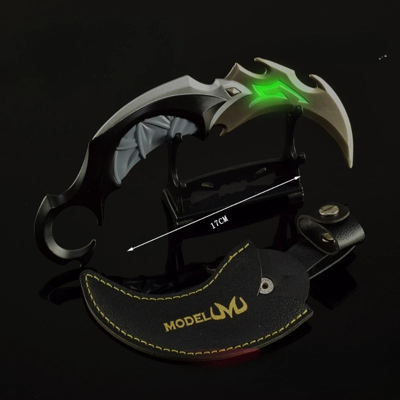 โมเดลโลหะงานฝีมือขนาด 17 ซม. จากเกม Valorant ของเล่นตกแต่งโต๊ะทำงานพร้อมปกหนัง ของขวัญ