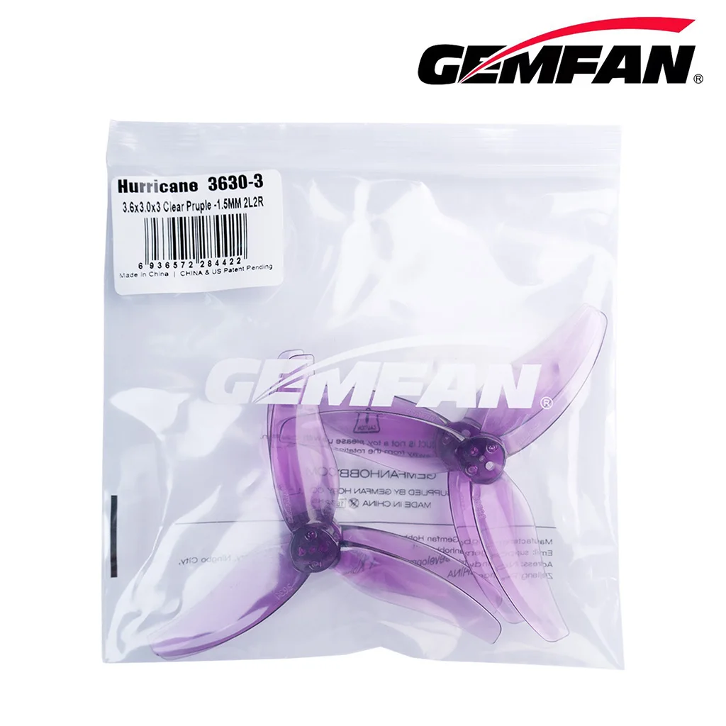 Gemfan(10CW+10CCW) Hurricane 3525 3630 4023 4525 3,5 Zoll/4 Zoll 1,5MM 3-Loch PC Propeller für 1806-2004 Motoren für FPV Freestyle – Detail 23