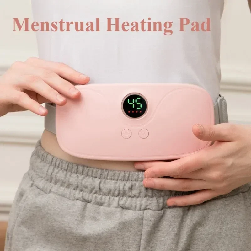 Menstrual Heating Pad Warm Palace Belt Waist Vibration Massage Device Abdominal Massager for Cramps Period Pain Relief