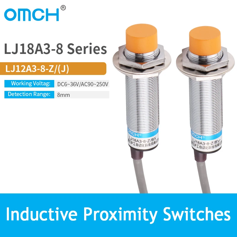 OMCH M18 Inductive Proximity Sensor Switch Detection PNP NPN NO/NC DC 6V-36V detection range  5mm 8mm