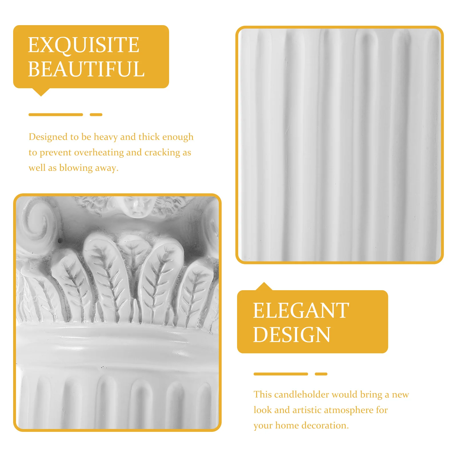 

1Pcs Roman Column Candleholder Marble Pillar Nordic Resin Decorative Stand Home Decor Party Festival Accent