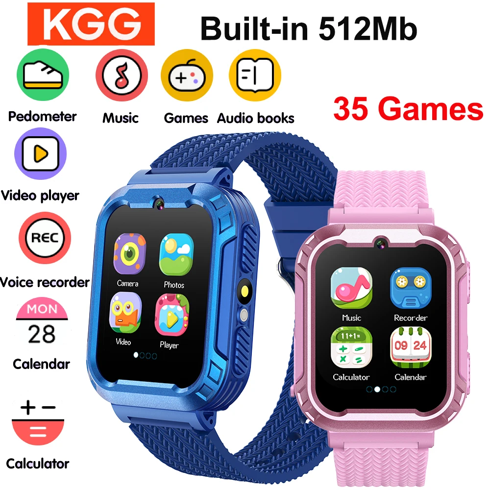 Smart Watch Kids 35 Games Camera Video Recorder Music Calculator Calendar Flashlight Pedometer Children Smartwatch Gifts Toy