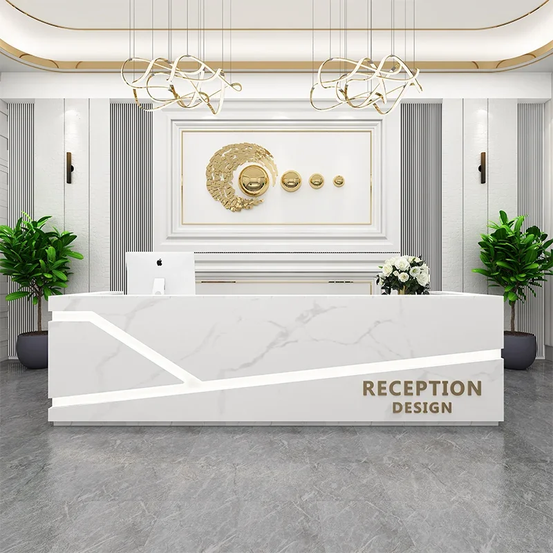 Simple modern cashier, art creative beauty salon, hotel clothing store, high-end reception desk image 3