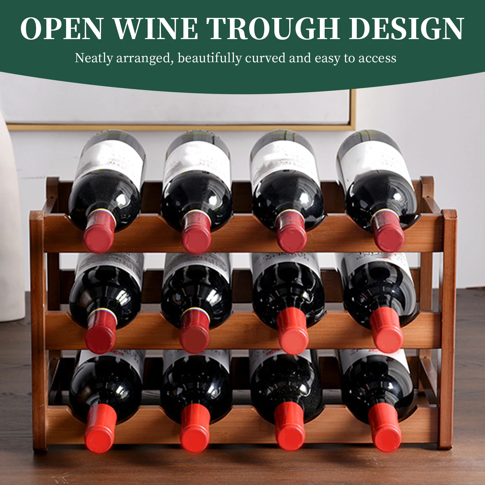 8-12 Bottle Holders Wine Rack Kitchen Water Bottle Red Wine Shelf Cup Storage Shelf Pantry Bar Display Organizer Stand Rack