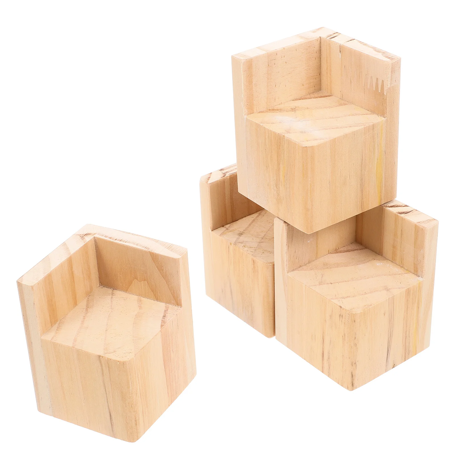 

4Pcs Heavy Duty Square Furniture Leg Extenders Sofa Desk Table Chair Risers Wood Blocks Bed Lifts Stable Storage Solution