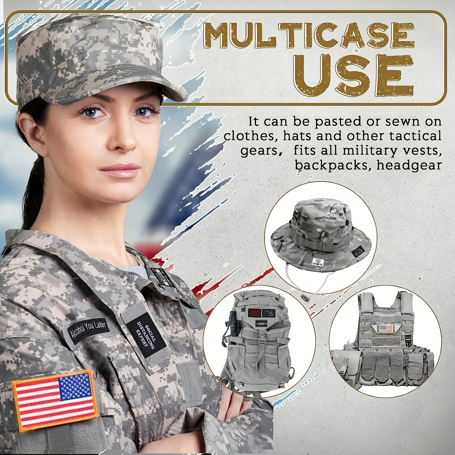

FANDAO 300pcs Random Funny Military Patches Set Tactical Flag Patch Bundle Patch For Caps Tactical Vest Jackets Bags Backpacks