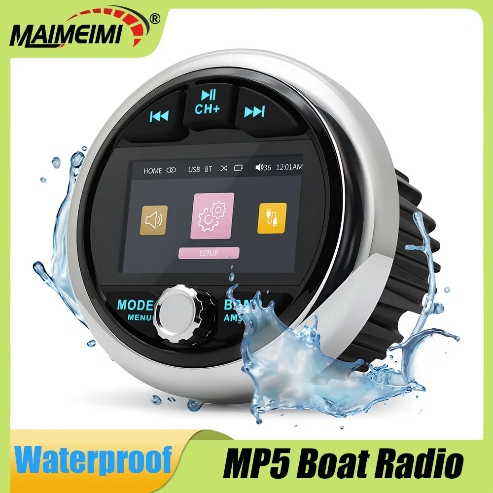 

MP5 Boat Radio Marine Stereo Source Media Player Bluetooth-compatible Waterproof For Boat Yacht ATV UTV Accessories
