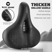WEST BIKING Bike Saddle Hollow Breathable Thicken Sponge Cushion Soft Shock Absorption Cycling Seat MTB Road Bike Accessories