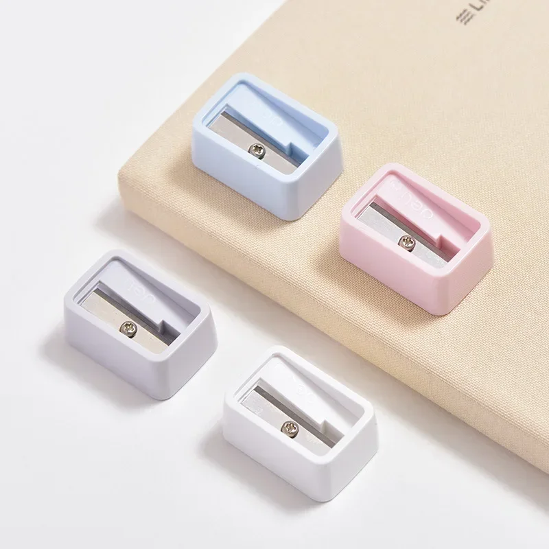 6 قطعة جديد موثوقة معدن قلم رصاص مبراة ثقب مزدوج الرسم الكتابة مبراة