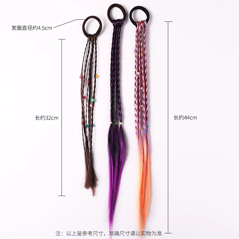 Girls Wig Braides Elastic Hair Rope Rubber Braides Hair Accessories Wig Ponytail Hair Ring Kids Twist Braid Rope Hair Braider