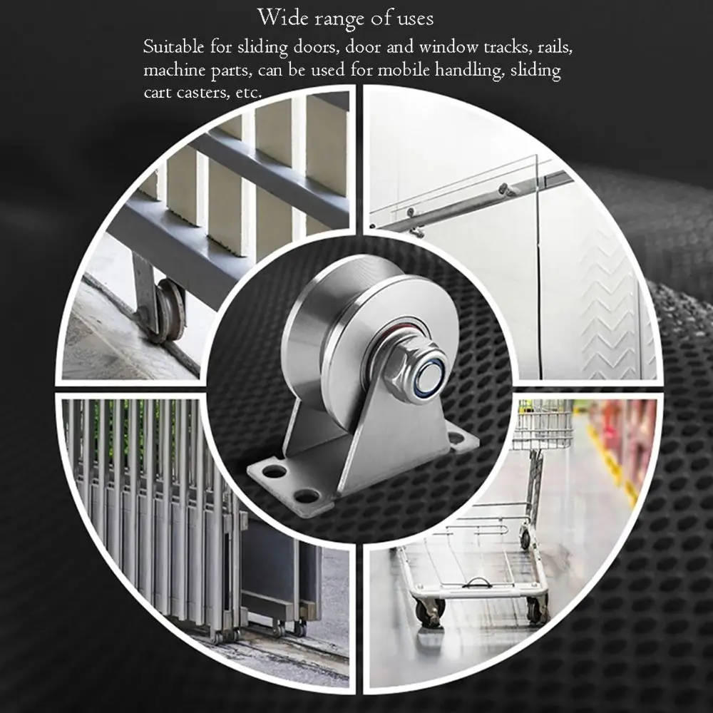 1 قطعة عجلة المسار تحمل بكرة U/V/H على شكل 304/201 الفولاذ المقاوم للصدأ انزلاق الباب بكرات 48 عجلة سميكة عجلة صلبة #5