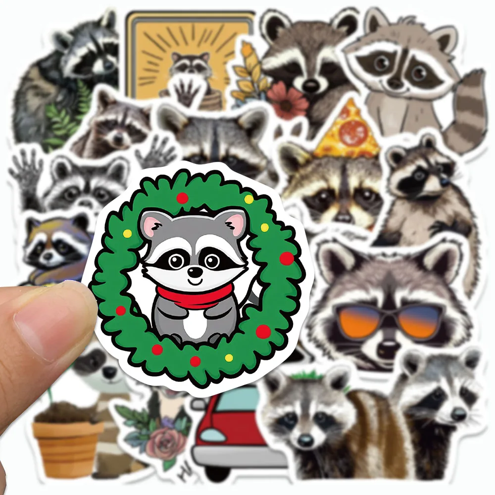 50PCS Funny Raccoon Stickers Cartoon Animals Decals For Laptop Suitcase Skateboards iPad Notebook Graffiti Stickers Toy